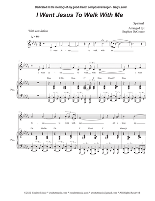 Book cover for I Want Jesus To Walk With Me (Unison Choir - Medium Key)
