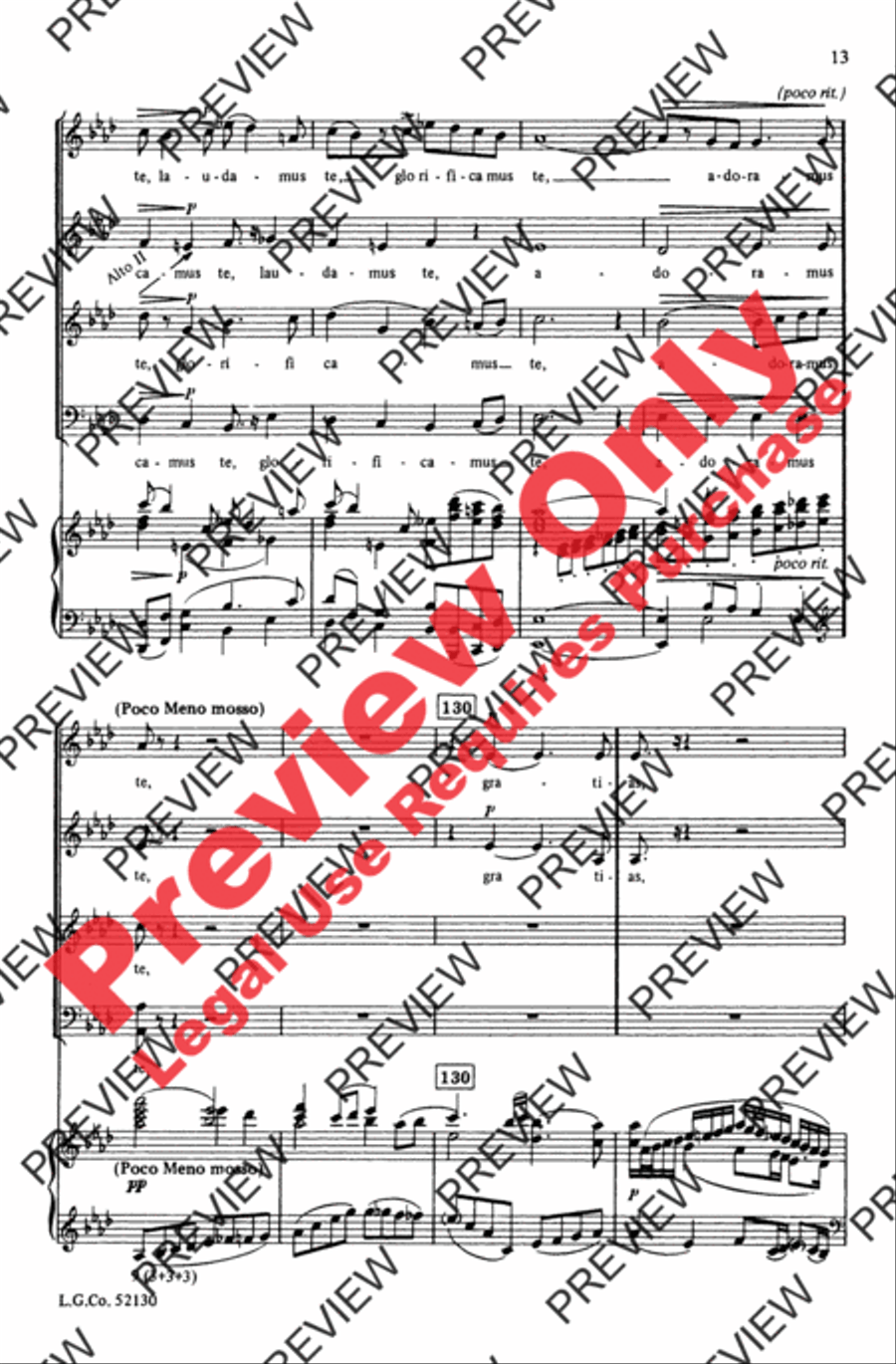 Gloria (from Messa di Gloria) 4-Part scores gallery preview page 14