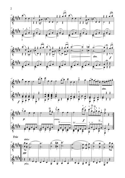 Menuetto from String Quartet D.112 for Guitar Duet