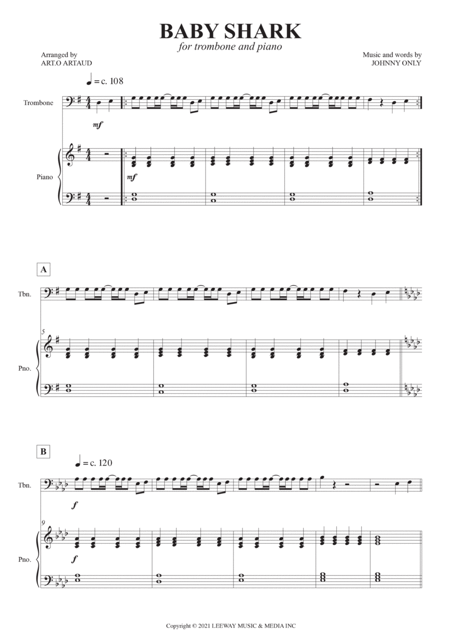 Baby Shark Baby Shark Chamber Music scores gallery preview page 1