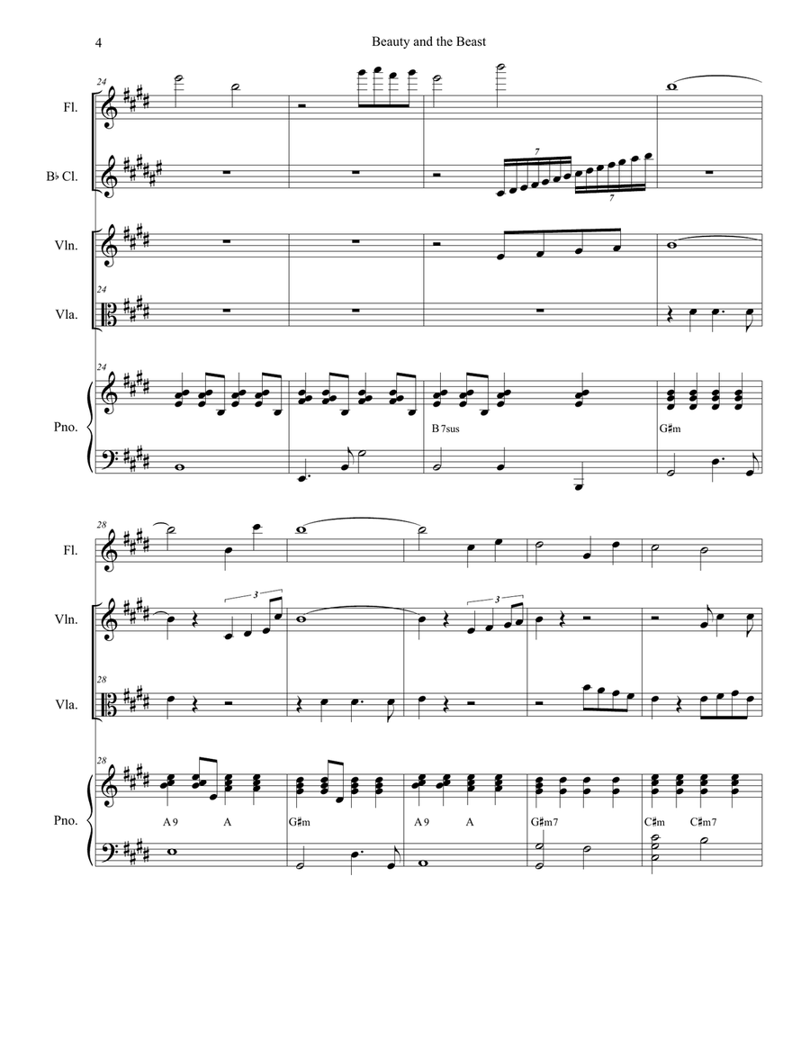 Beauty And The Beast Beauty And The Beast String Duet scores gallery preview page 4