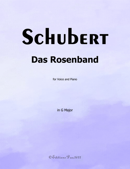 Das Rosenband, by Schubert, in G Major