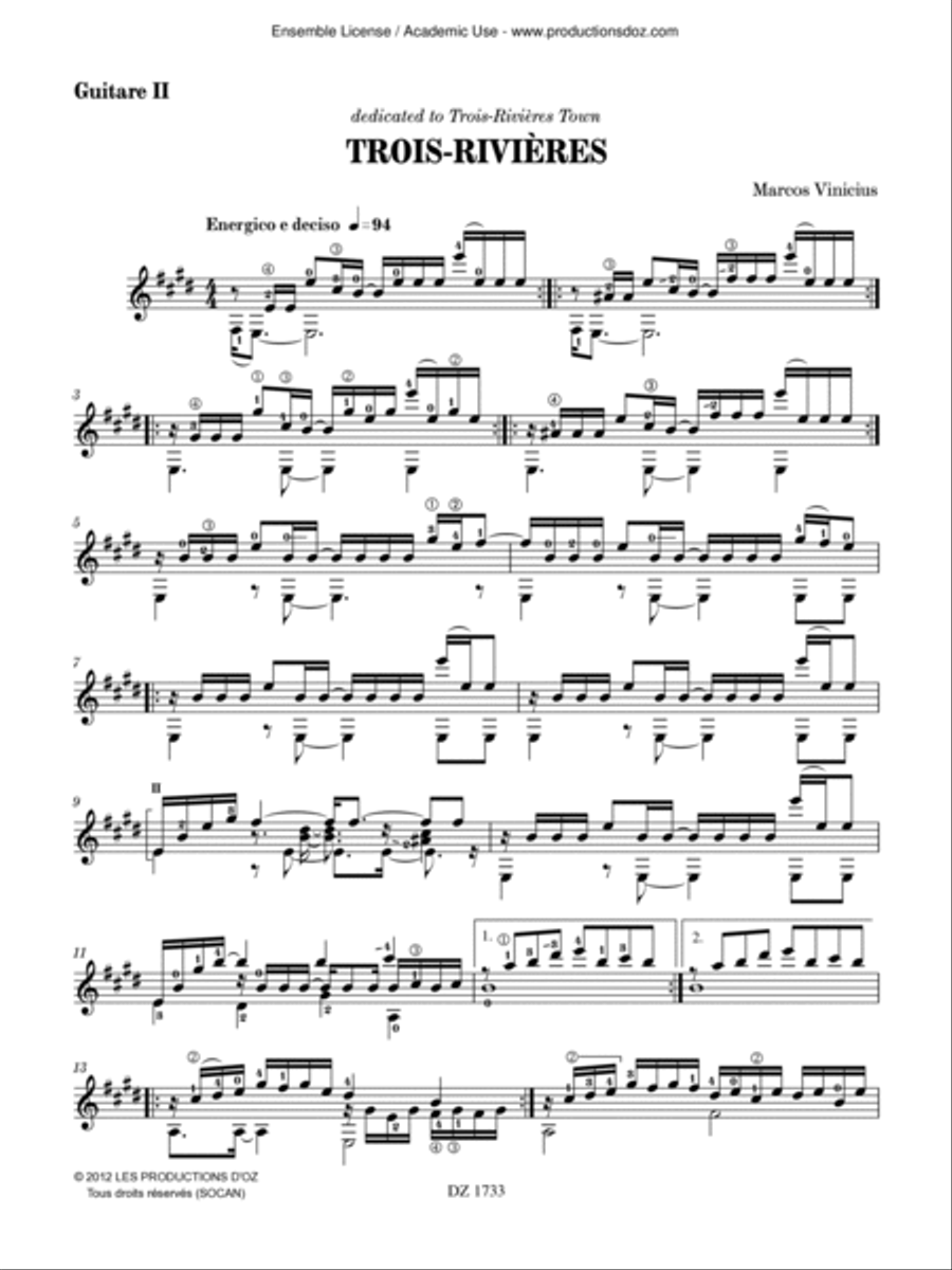 Trois-Rivières Classical Guitar scores gallery preview page 3