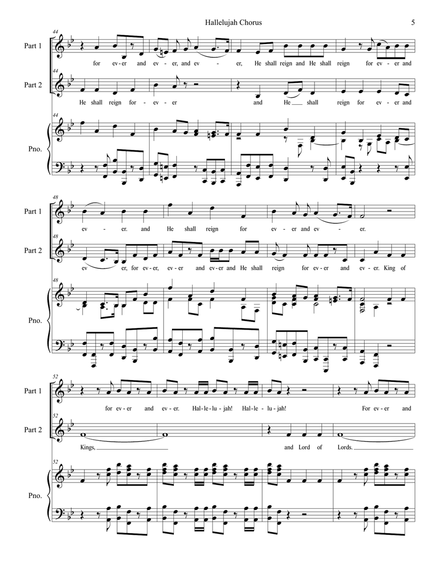 Hallelujah Chorus (2-part choir) 2-Part scores gallery preview page 5