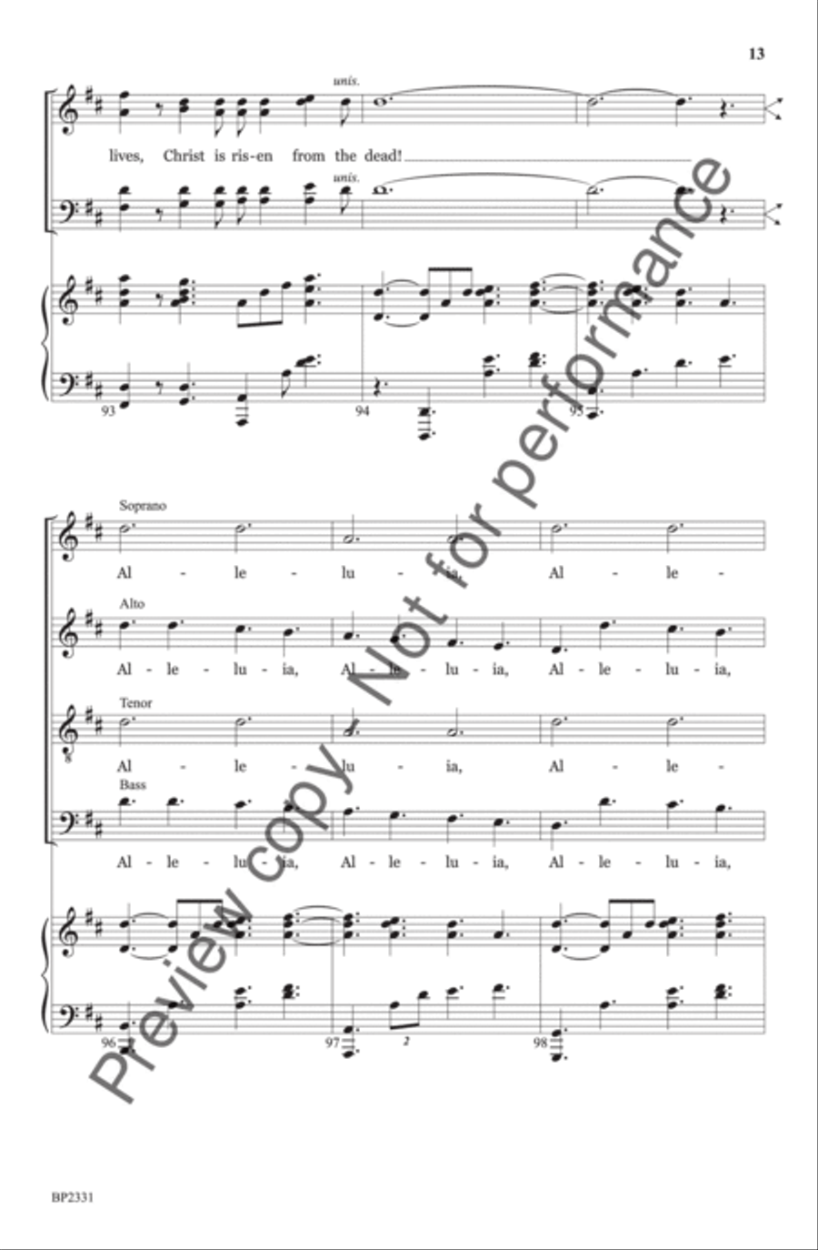 Resurrection Hymn (See What A Morning) 4-Part scores gallery preview page 14
