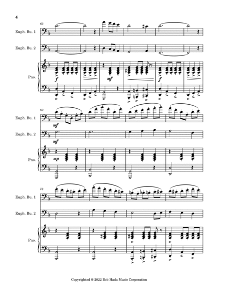 Bob's Lament (Second Theme of Bob Hada) Brass Duet scores gallery preview page 4
