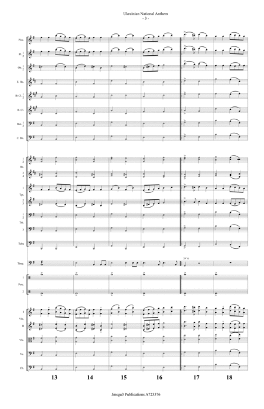 Ukrainian National Anthem for Full Orchestra Full Orchestra scores gallery preview page 3