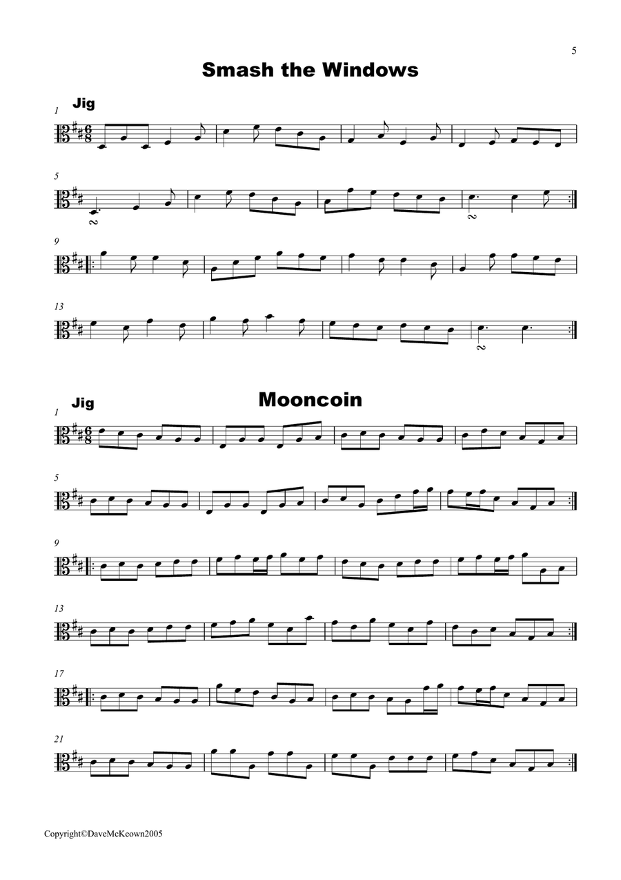 Irish Dance Music Vol.2 for Viola; 50 Jigs, Reels, Hornpipes and more.... Viola Solo scores gallery preview page 5