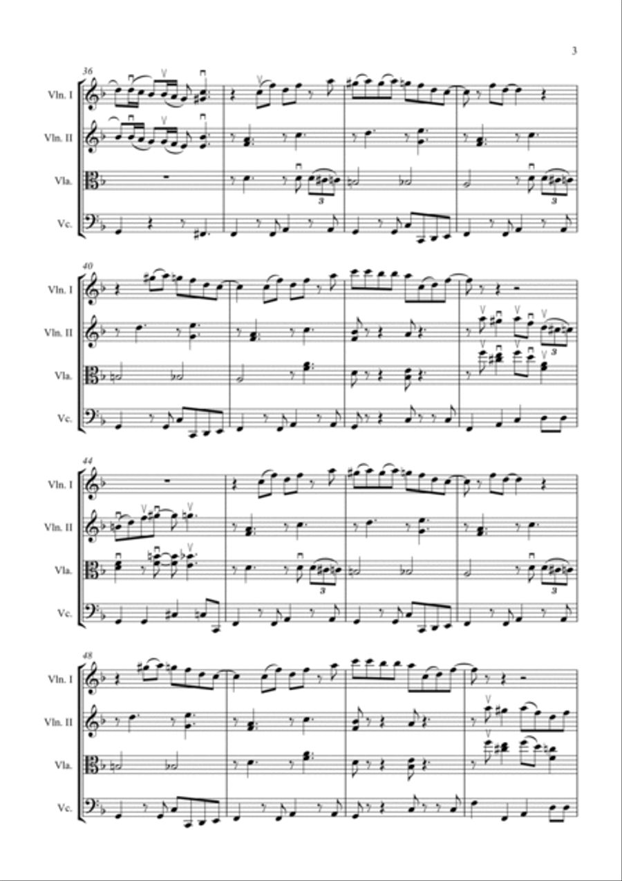 Santa Baby String Quartet scores gallery preview page 3