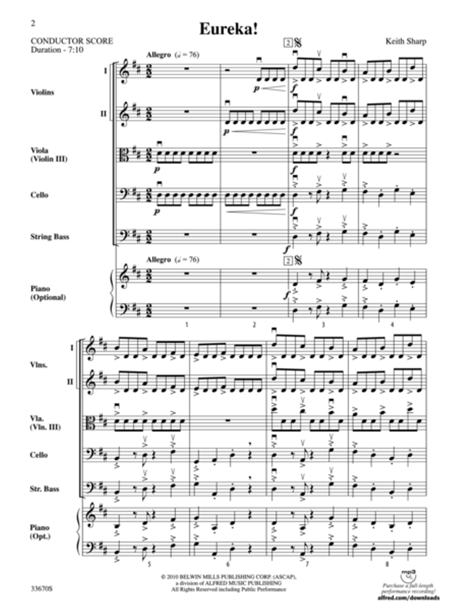 Eureka! Eureka! String Orchestra scores gallery preview page 2