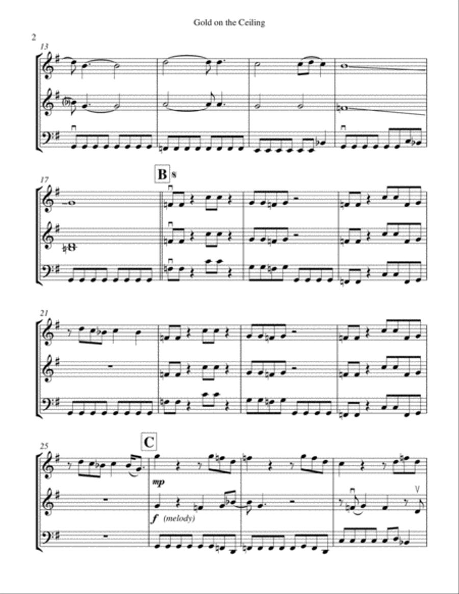 Gold On The Ceiling String Trio scores gallery preview page 3