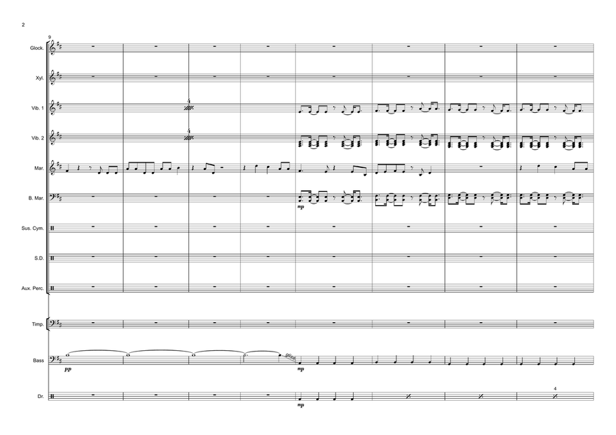 Don't You Worry Child Percussion Ensemble scores gallery preview page 2