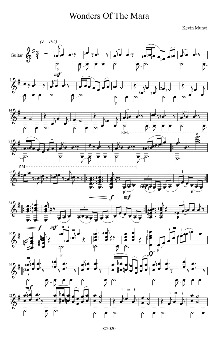 Wonders Of The Mara Wonders Of The Mara Acoustic Guitar scores gallery preview page 1
