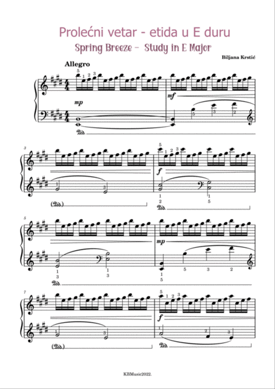 Spring Breeze Study in E Major Part scores gallery preview page 3