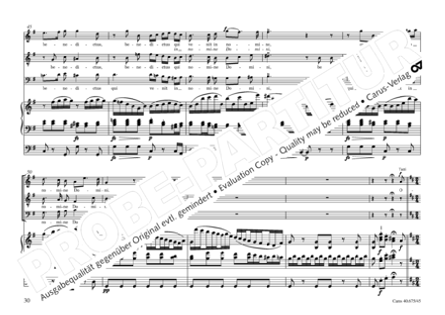 Mass in G Major 4-Part scores gallery preview page 33
