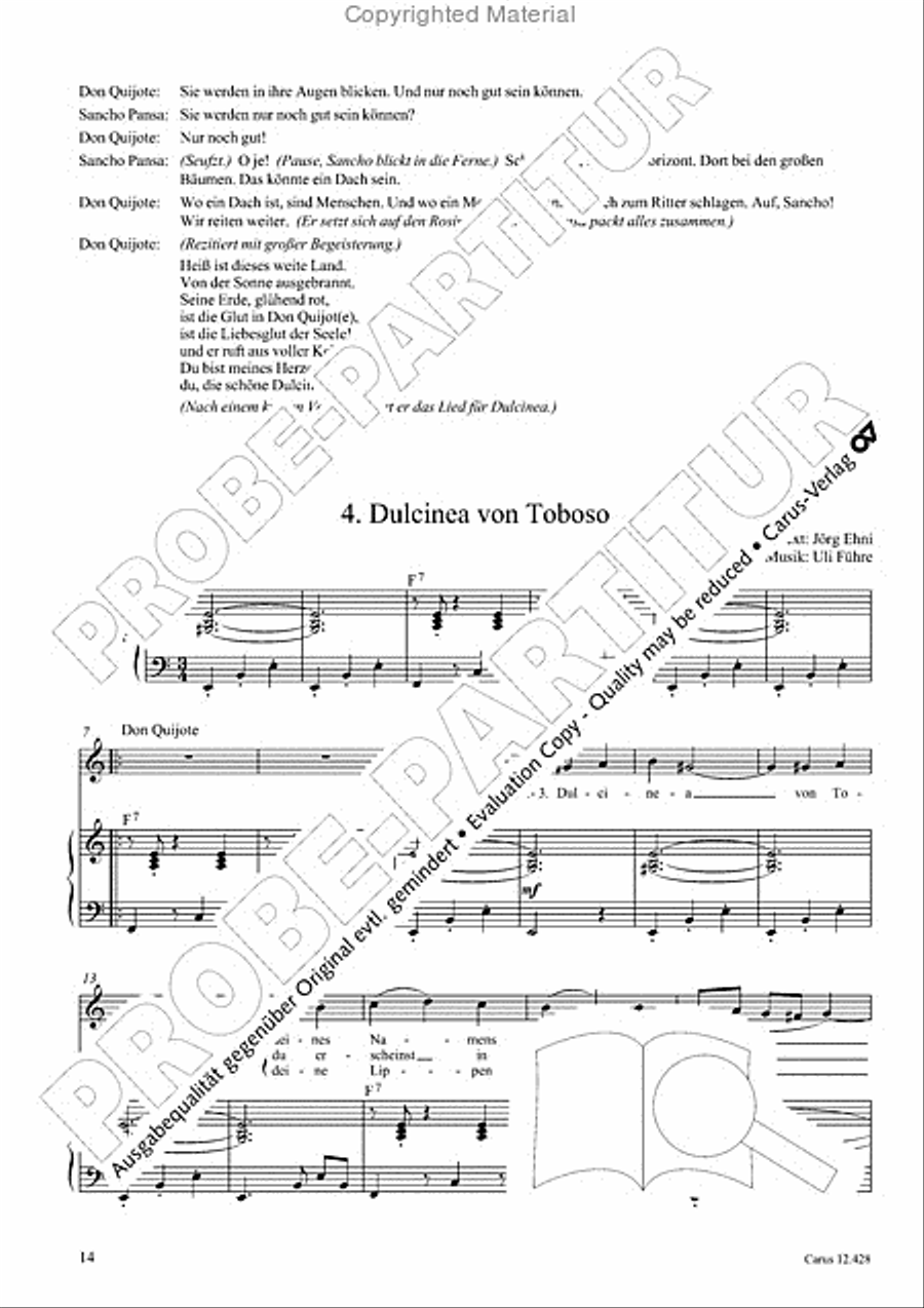 Die seltsamen Abenteuer von Don Quijote und Sancho Pansa Unison Choir scores gallery preview page 16