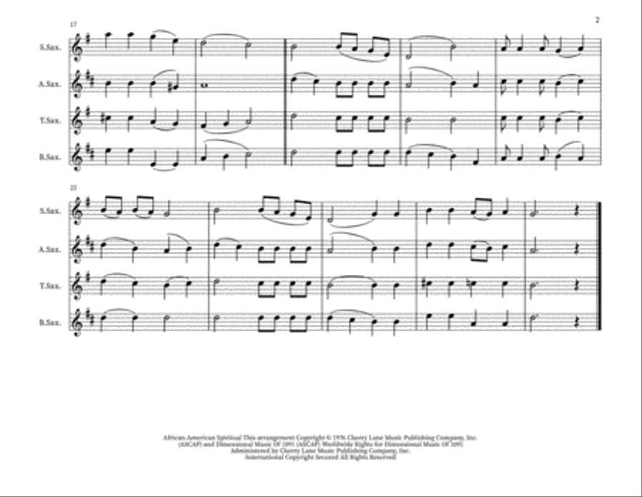 Go Tell It On The Mountain Woodwind Quartet scores gallery preview page 2