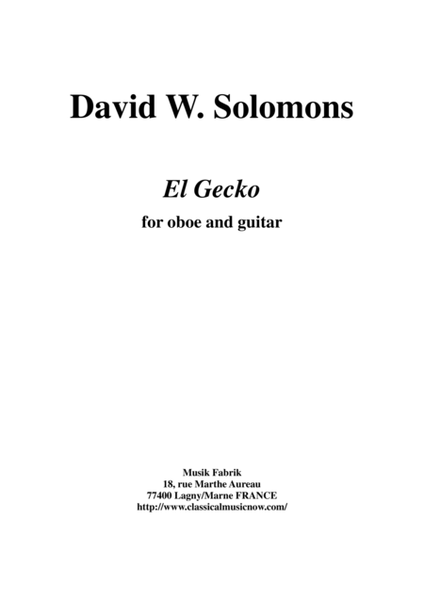 David W. Solomons: El Gecko for oboe and guitar