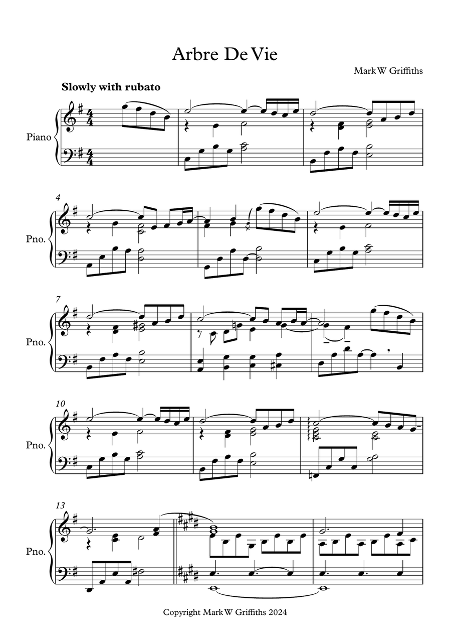 Arbre de vie Piano Solo scores gallery preview page 2