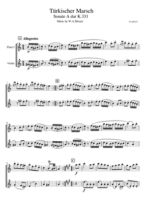 "Turkish March K.331" Flute & Violin / non accompaniment