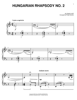 Hungarian Rhapsody No. 2 (from Who Framed Roger Rabbit) (arr. Phillip Keveren)