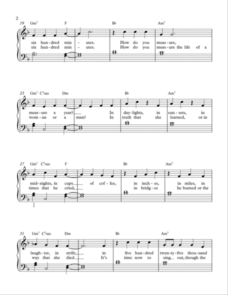 Seasons Of Love Voice scores gallery preview page 2