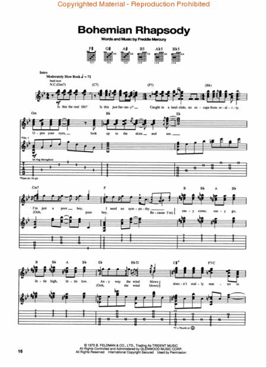 Classic Queen Guitar Tablature scores gallery preview page 3