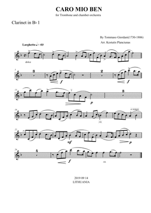 Caro mio ben (For trombone and chamber orchestra)