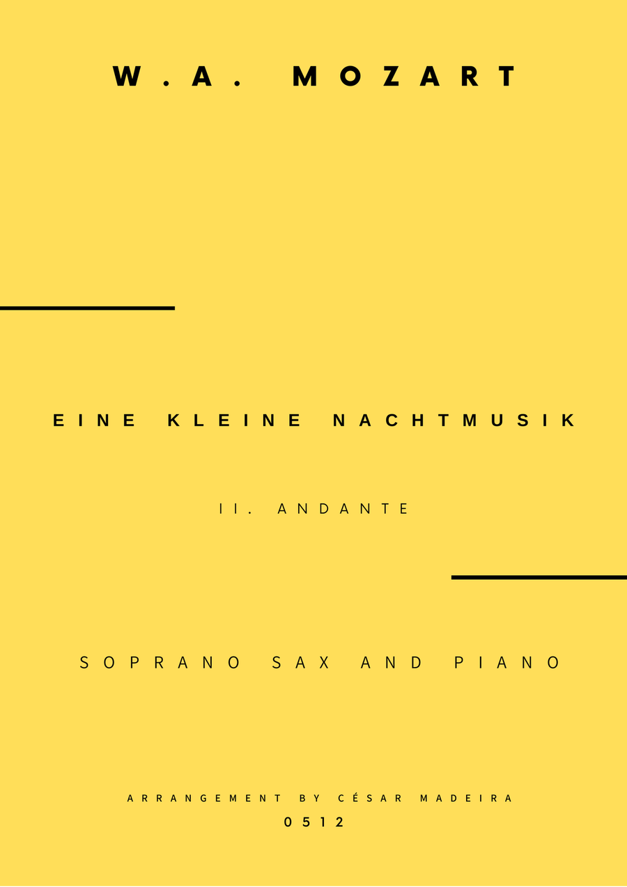 Eine Kleine Nachtmusik (2 mov.) - Soprano Sax and Piano (Full Score and Parts) Soprano Saxophone scores gallery preview page 1