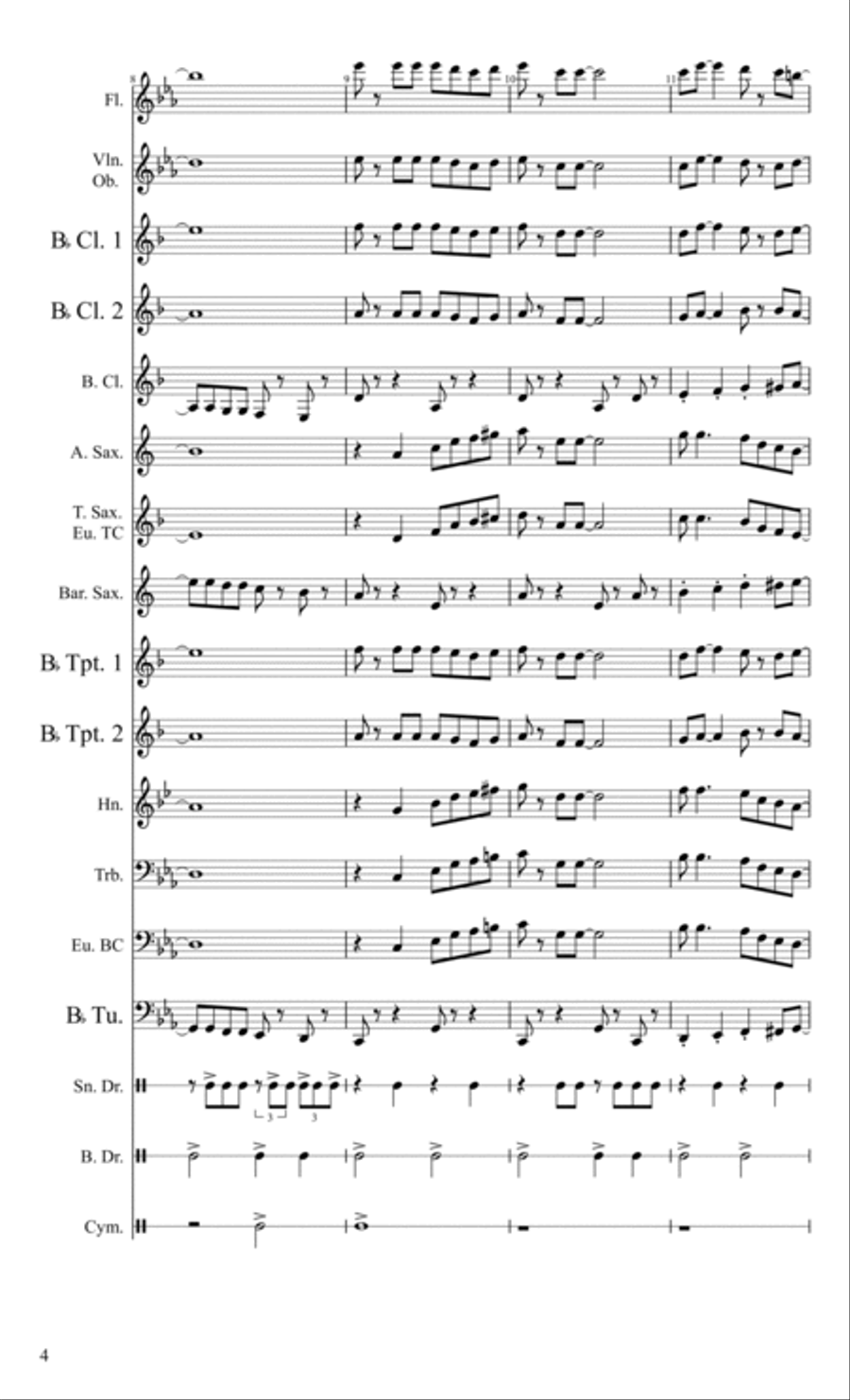 A Little Jazz Concert Band scores gallery preview page 4
