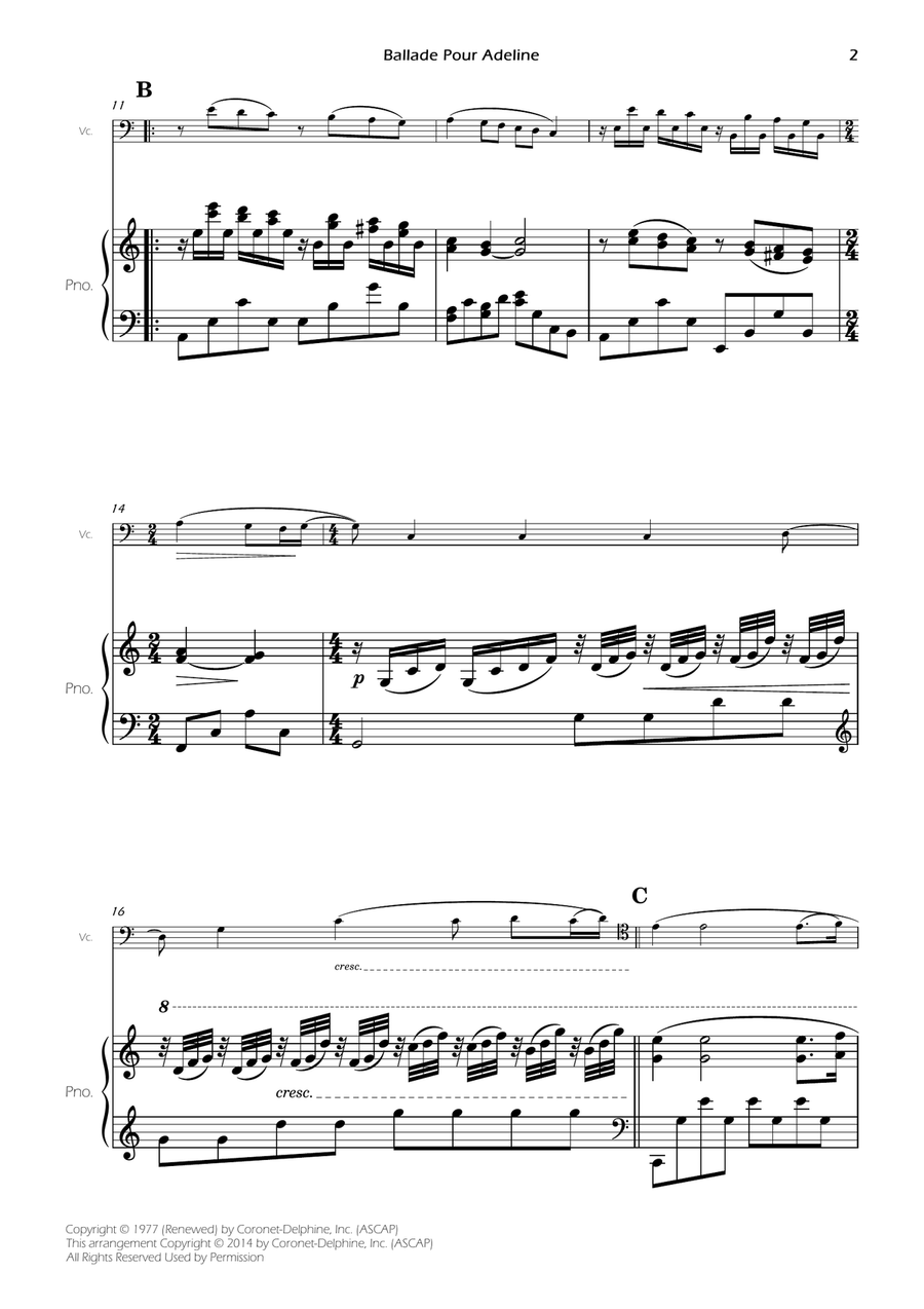 Ballade Pour Adeline Ballade Pour Adeline Piano scores gallery preview page 4