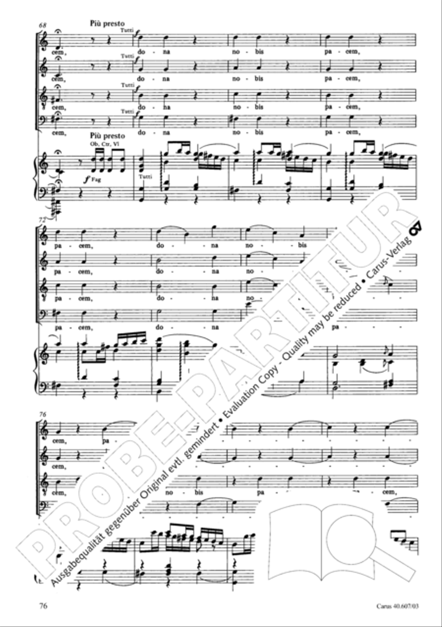 Mass in time of war (Missa in tempore belli) 4-Part scores gallery preview page 83