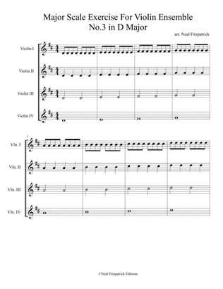 Major Scale Exercise For Violin Ensemble No.3 in D Major