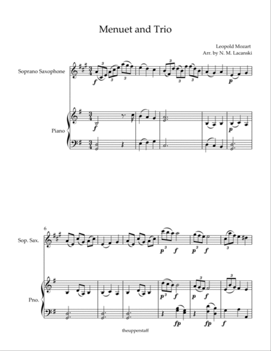Menuet and Trio Menuet and Trio Soprano Saxophone scores gallery preview page 2
