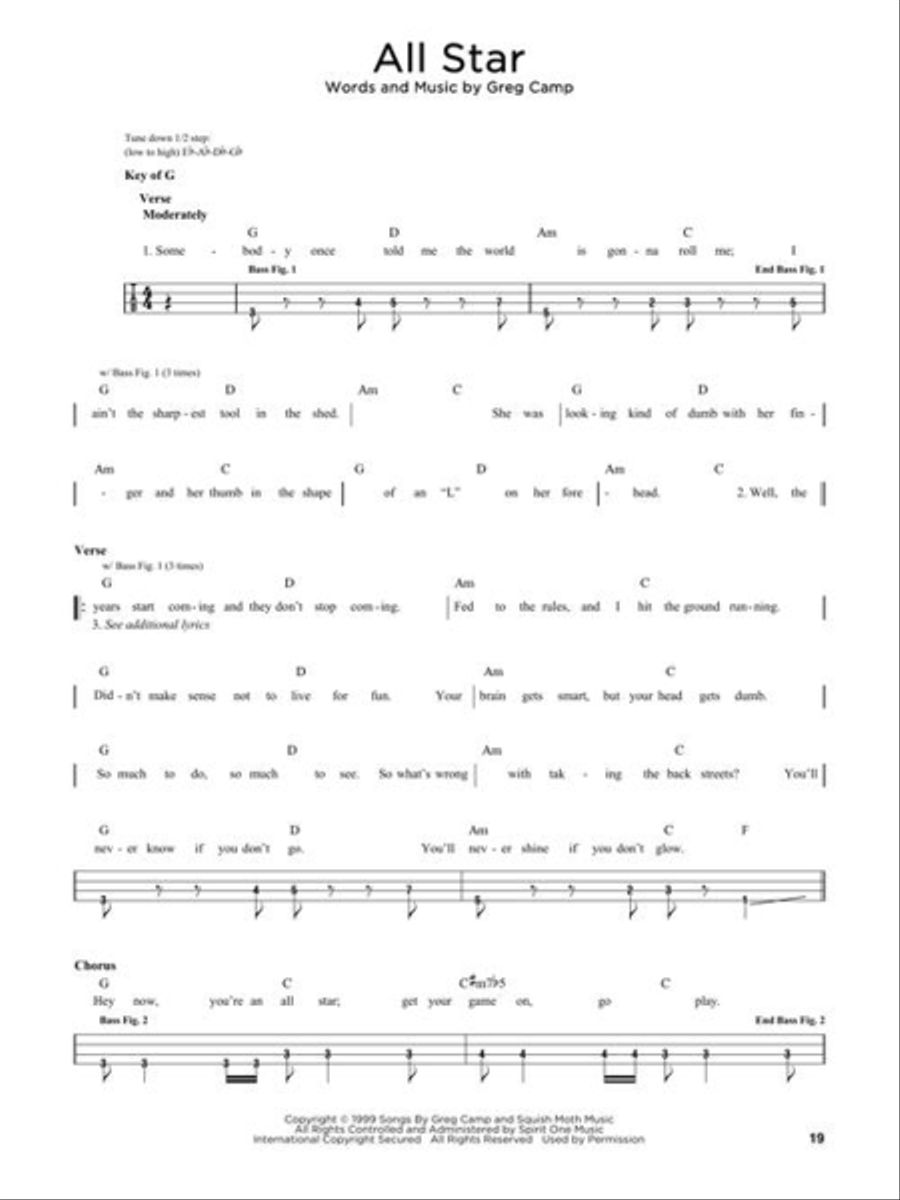 First 50 Pop Songs You Should Play on Bass Bass Guitar scores gallery preview page 8