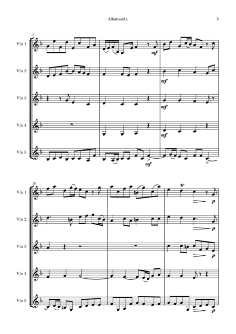 Corelli Violin Sonata No. 10 Violin scores gallery preview page 5