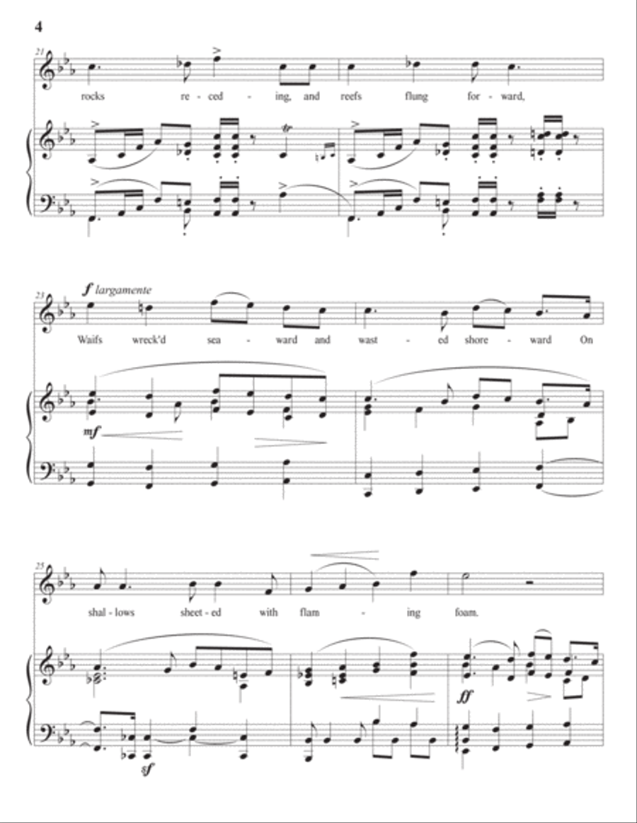 ELGAR: The Swimmer, Op. 37 no. 5 (transposed to E-flat major) Voice scores gallery preview page 5