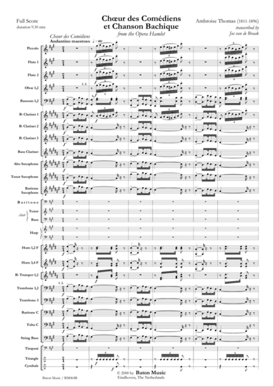 Chœur des Comédiens et Chanson Bachique Men's Choir scores gallery preview page 2