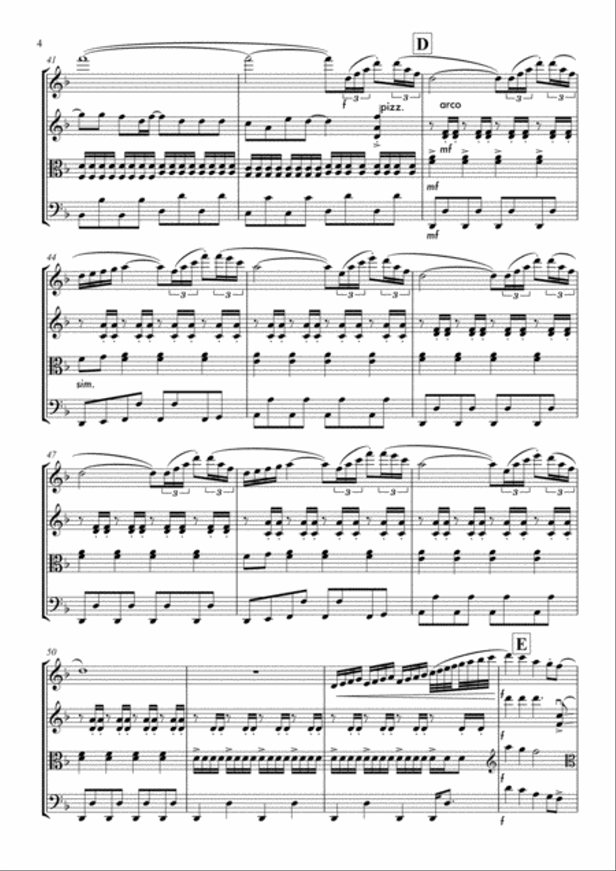 Gimme! Gimme! Gimme! (A Man After Midnight) String Quartet scores gallery preview page 4