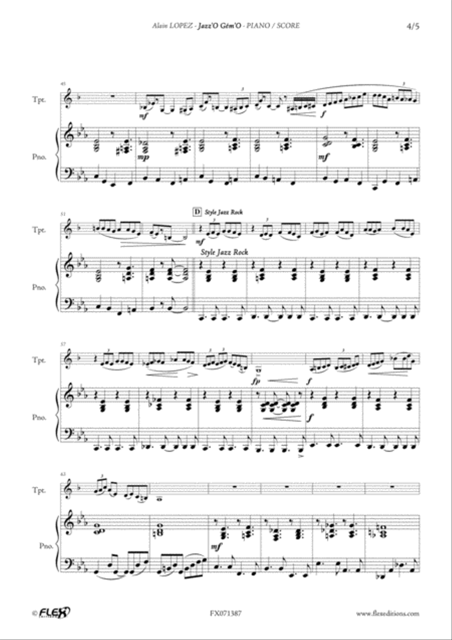 Jazz'O Gem'O B-Flat Trumpet scores gallery preview page 4