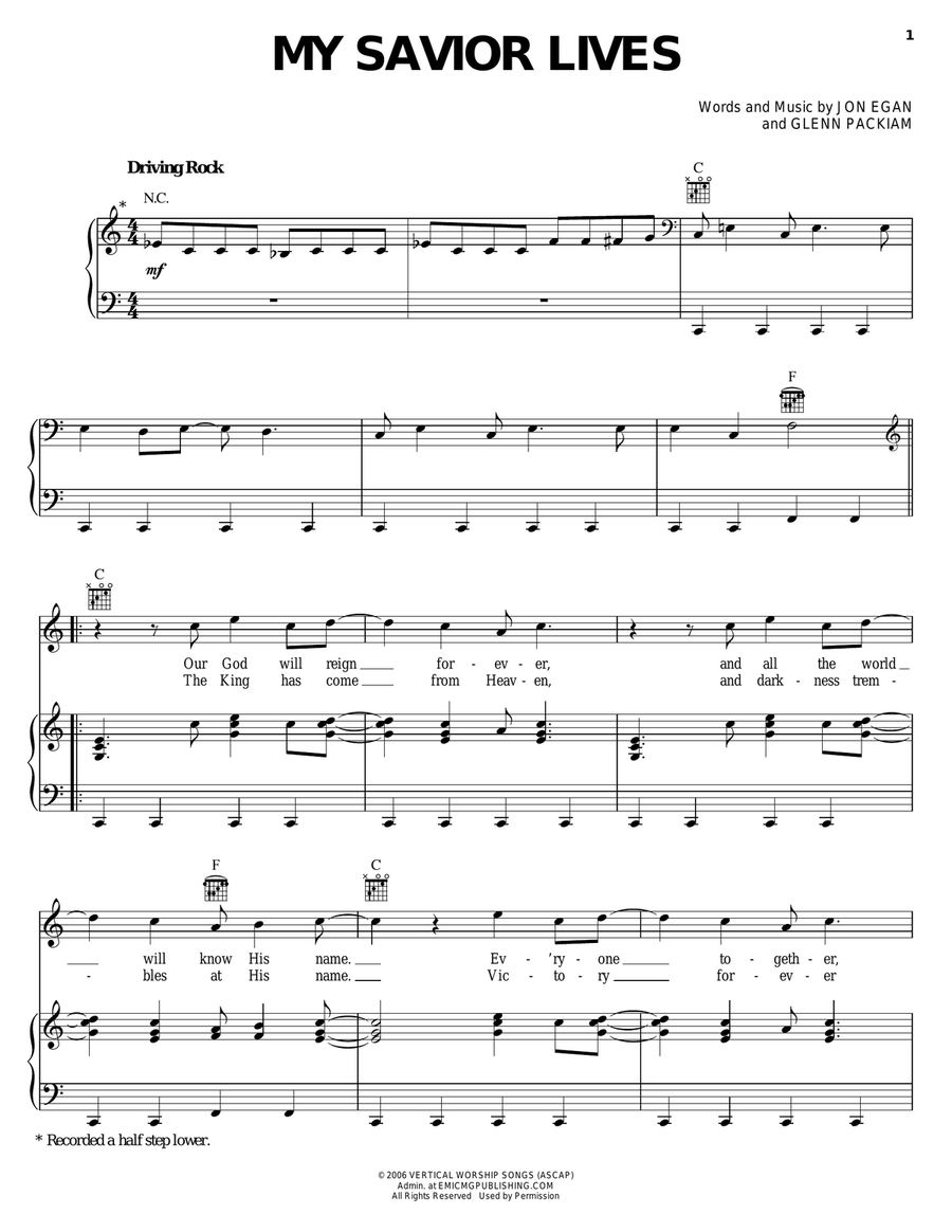 My Savior Lives Acoustic Guitar scores gallery preview page 1