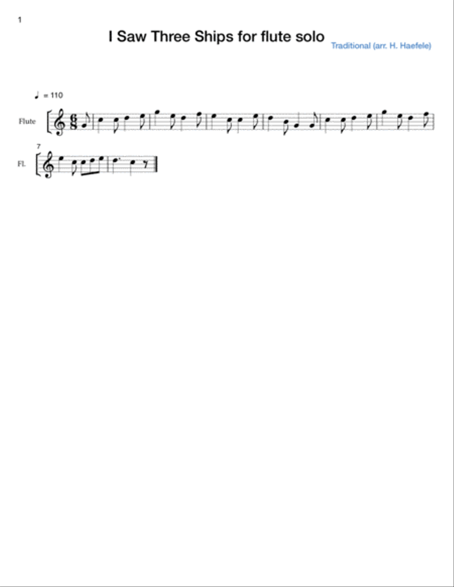 Holiday Songs for Solo Flute