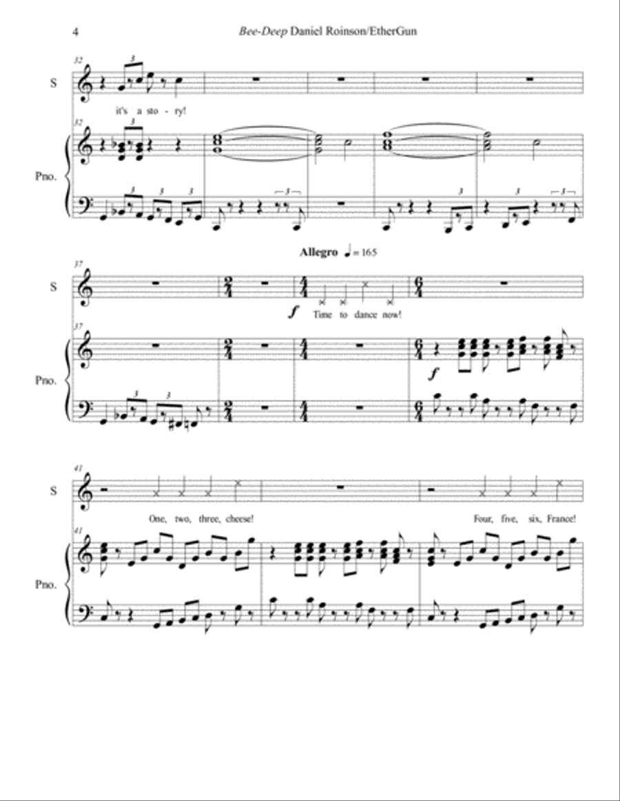 Beedeep's song sheet music Piano Method scores gallery preview page 4
