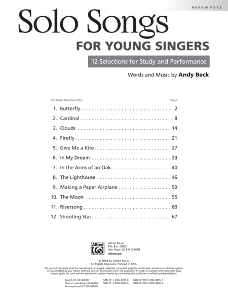 Solo Songs for Young Singers image number null