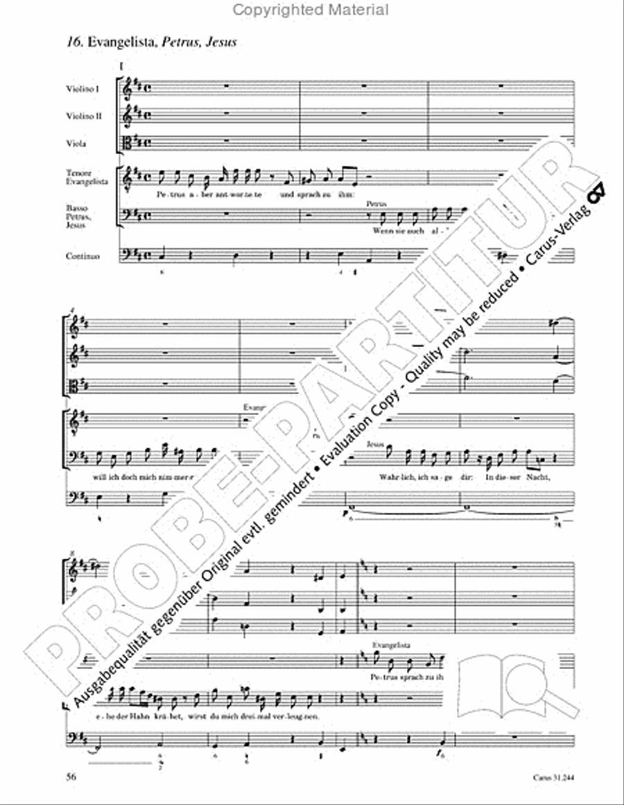 St. Matthew Passion (Matthaus-Passion) 4-Part scores gallery preview page 58