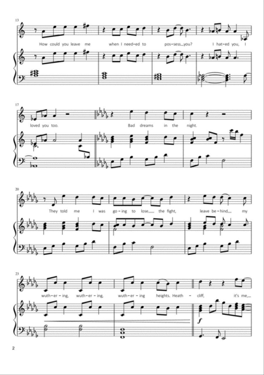 Wuthering Heights Voice scores gallery preview page 2