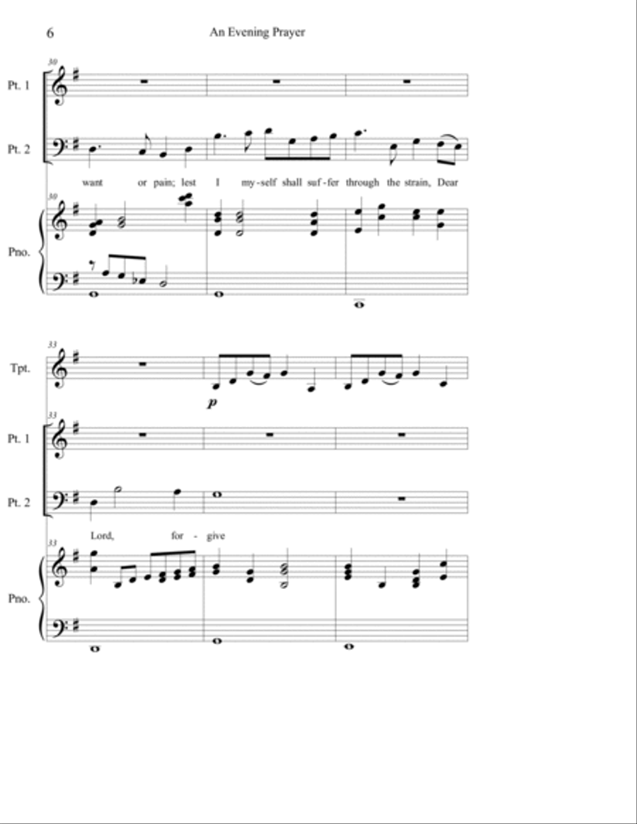 An Evening Prayer 3-Part scores gallery preview page 6