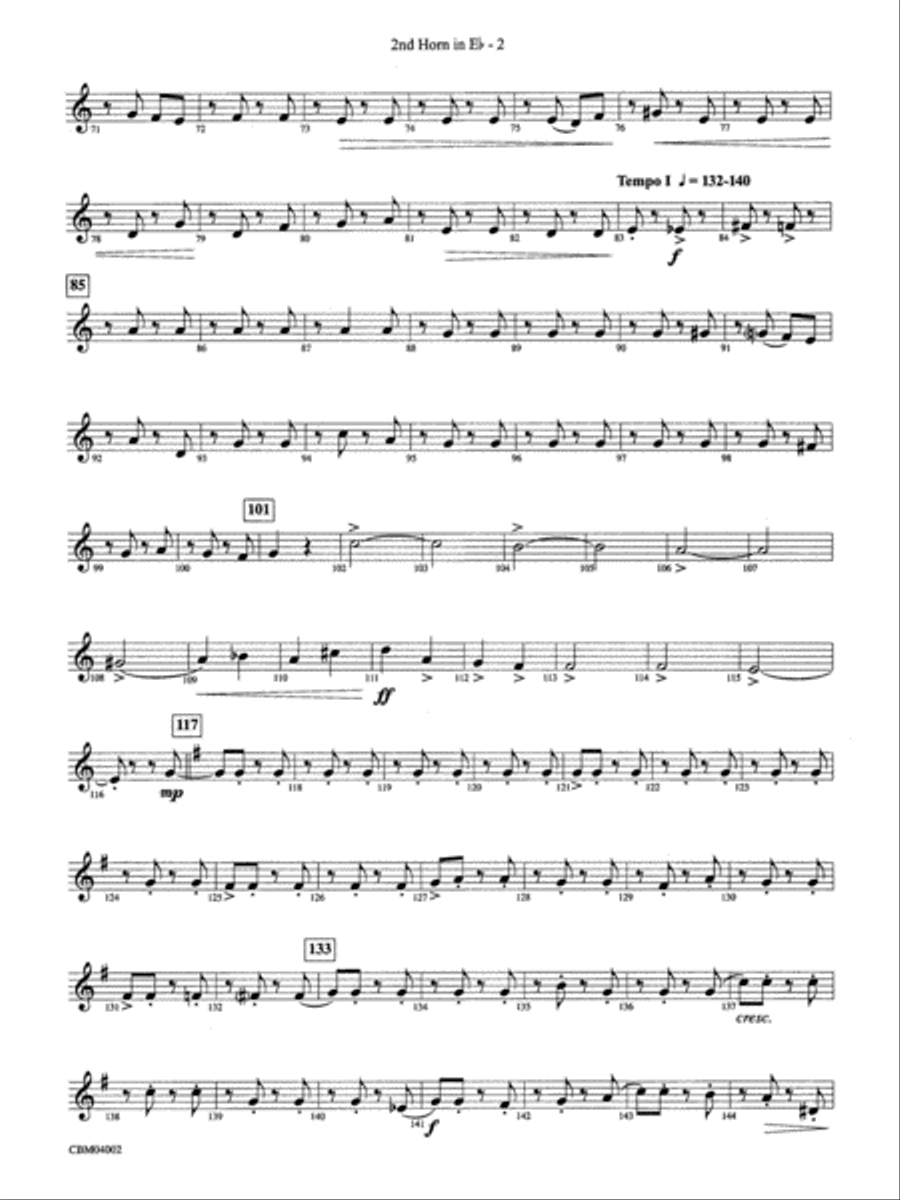 The Dam Busters Concert March: WP 2nd Horn in E-flat Concert Band scores gallery preview page 2