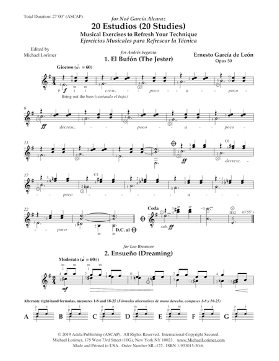 Ernesto García de León - 20 Estudios (20 Studies), Op. 50 - Collected Works, Volume 2 Classical Guitar scores gallery preview page 6