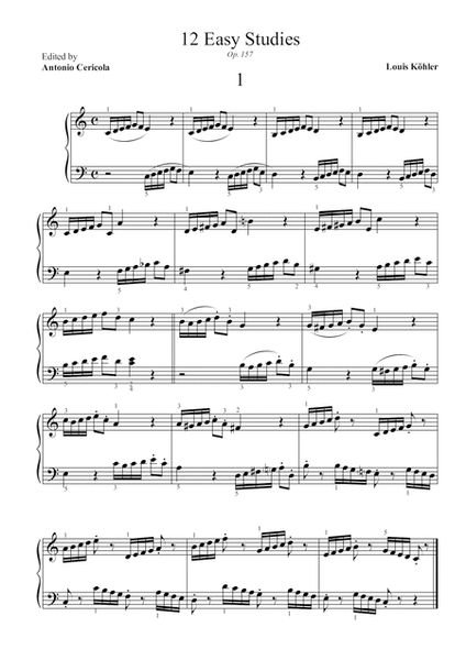 Köhler: 12 easy studies for piano op. 157